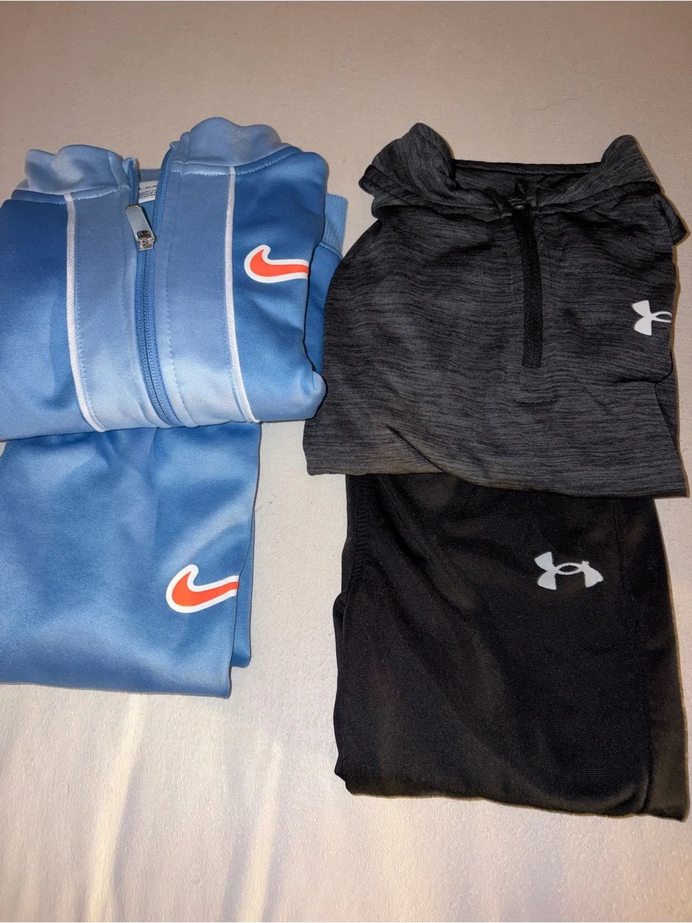Nike Kids Blue Track Set & Under Armour Black Active Set - Matching Sportswear